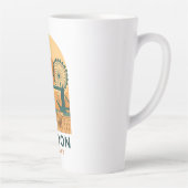 Retro Londen Engeland Reis Latte Mok - Retro (Rechts)