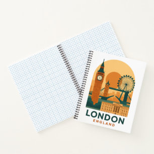 Retro Londen Engeland Reizen Vintage Notitieboek