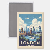 Retro Londen Groot-Brittannië Brits Landmark Reize Magneet (Voorkant / Achterkant)