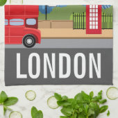 Retro Londen Theedoek – Iconische Landmarks (Gevouwen)