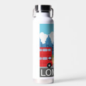 Retro Londense skyline Landmerken Waterfles (Voorkant)