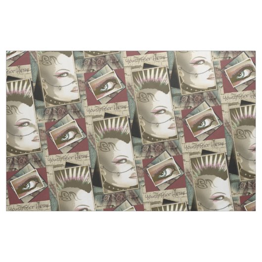 Retro London British Punk Rock Music Mode Stof (Fat Quarter)