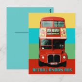 Retro London Bus Briefkaart (Voorkant / Achterkant)