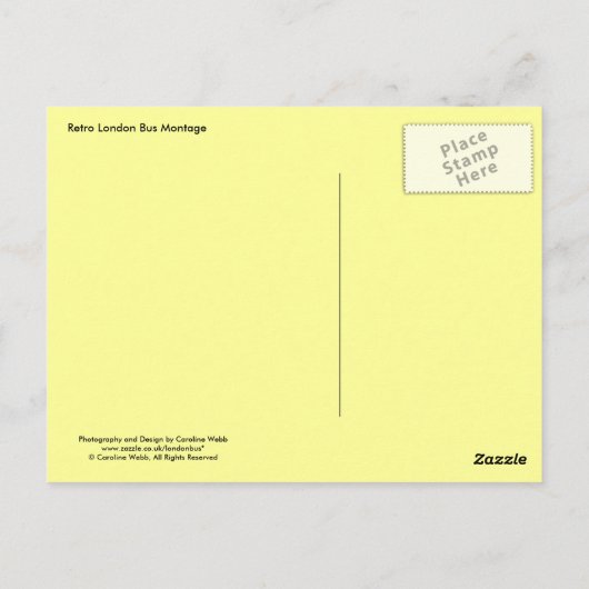 Retro London Bus Briefkaart (Achterkant)