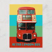 Retro London Bus Briefkaart (Voorkant)