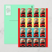 Retro London Bus Briefkaart -3 (Voorkant / Achterkant)