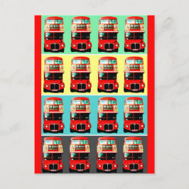 Retro London Bus Briefkaart -3