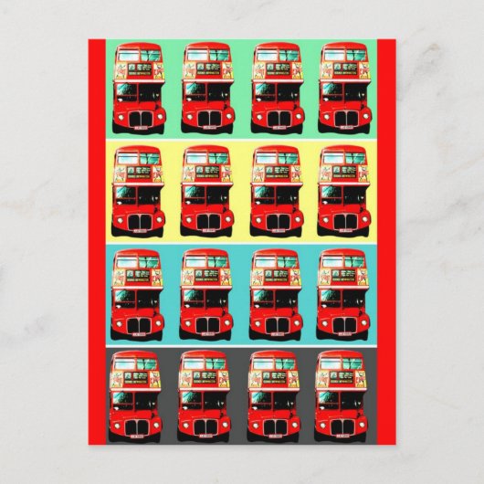 Retro London Bus Briefkaart -3 (Voorkant)