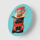 Retro London Bus Clock Ronde Klok (Hoek)