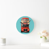 Retro London Bus Clock Ronde Klok (Huis)
