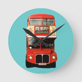 Retro London Bus Clock Ronde Klok