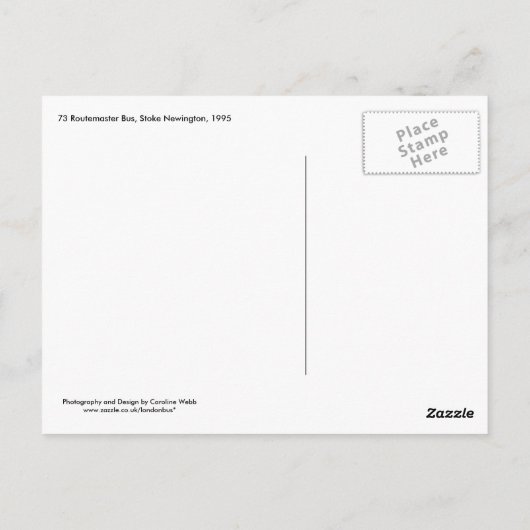 Retro London Bus op zwarte witte achtergrond Briefkaart (Achterkant)
