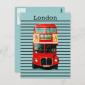 Retro London Bus Pepermunt Briefkaart (Voorkant / Achterkant)