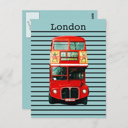 Retro London Bus Pepermunt Briefkaart (Voorkant / Achterkant)