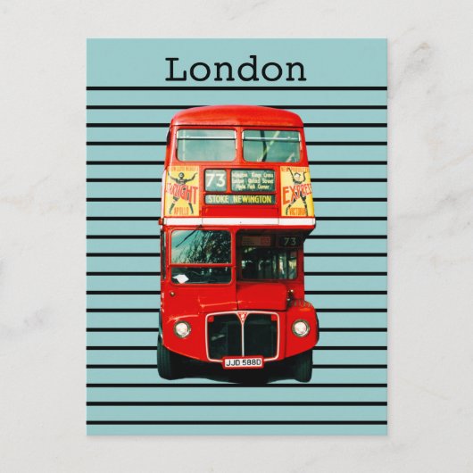 Retro London Bus Pepermunt Briefkaart (Voorkant)