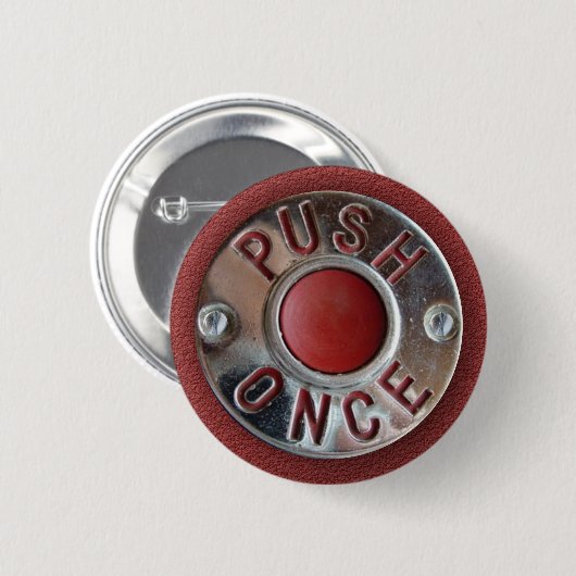 Retro London Bus "Push Once" Stopverzoek Ronde Button 5,7 Cm (Voorkant /achterkant)