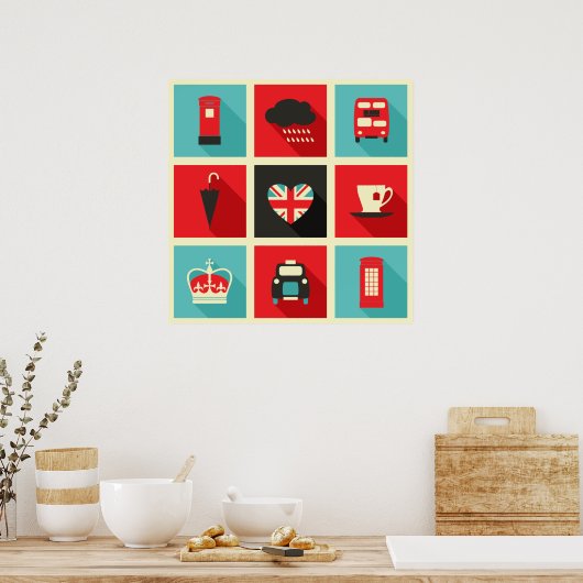 Retro London Collage Poster (Keuken)