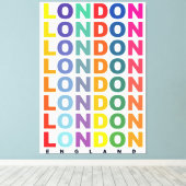 Retro London England poster Canvas Afdruk (Insitu (Houten vloer))