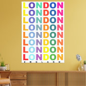 Retro London England poster Canvas Afdruk (Insitu (Woonkamer))