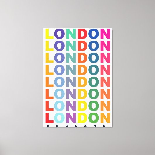 Retro London England poster Canvas Afdruk (Voorkant)