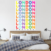 Retro London England poster Canvas Afdruk (Insitu (Slaapkamer))