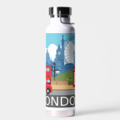 Retro London skyline Landmarks Waterfles (Links)