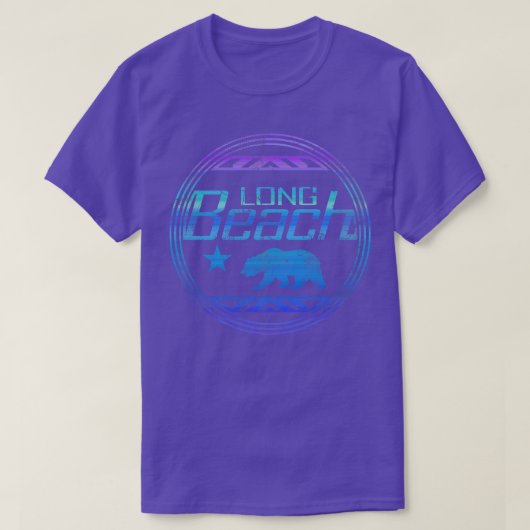 Retro Long Beach California T-shirt (Design voorkant)