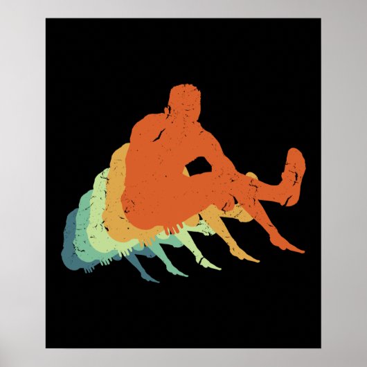 Retro Long Jump Track & Field Olympic Athlete Fan Poster (Voorkant)