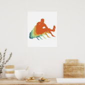 Retro Long Jump Track & Field Olympic Athlete Fan Poster (Keuken)