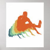 Retro Long Jump Track & Field Olympic Athlete Fan Poster (Voorkant)