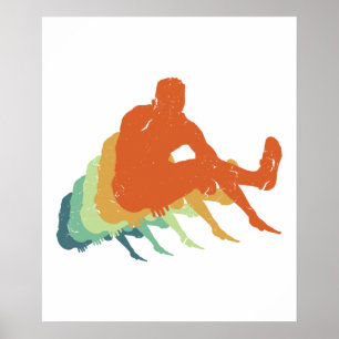 Retro Long Jump Track & Field Olympic Athlete Fan Poster