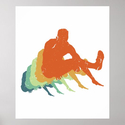 Retro Long Jump Track & Field Olympic Athlete Fan Poster (Voorkant)