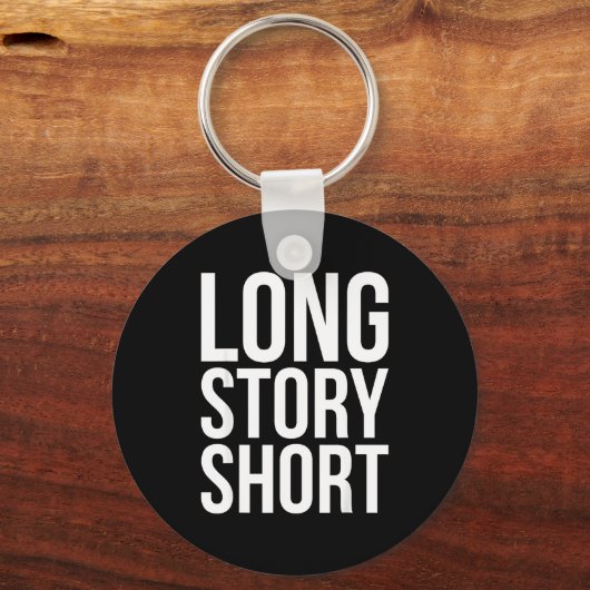 Retro Long Story Short Funny Slang Saying Quote Gi Sleutelhanger (Voorkant)