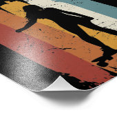 Retro  Longboard meisje Foto Afdruk (Hoek)