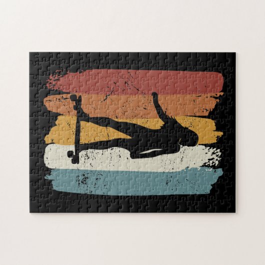 Retro  Longboard meisje Legpuzzel (Horizontaal)