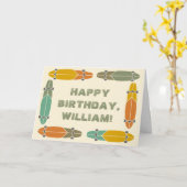 Retro Longboard Skateboards Skateboarding Op Maat Kaart (Gele Bloem)