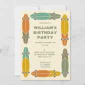 Retro Longboards Skateboard Verjaardag Kaart (Voorkant)