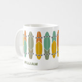  Retro Longboards Skateboards Gepersonaliseerd Koffiemok (Voorkant links)