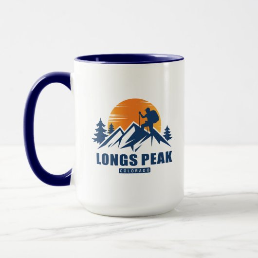 Retro Longs Peak Hike T-shirt Mok (Links)