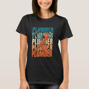 Retro loodgieter sanitair - Pipefitter Plumbe T-shirt