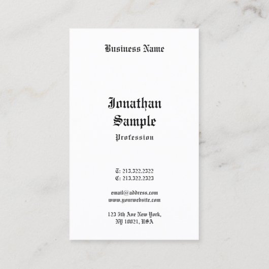 Retro Look Classic Handgeschreven Script Sjabloon Visitekaartje (Achterkant)