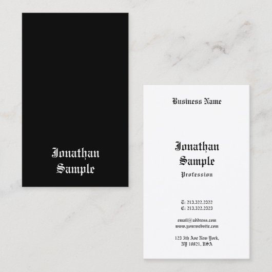 Retro Look Classic Handgeschreven Script Sjabloon Visitekaartje (Voorkant / Achterkant)