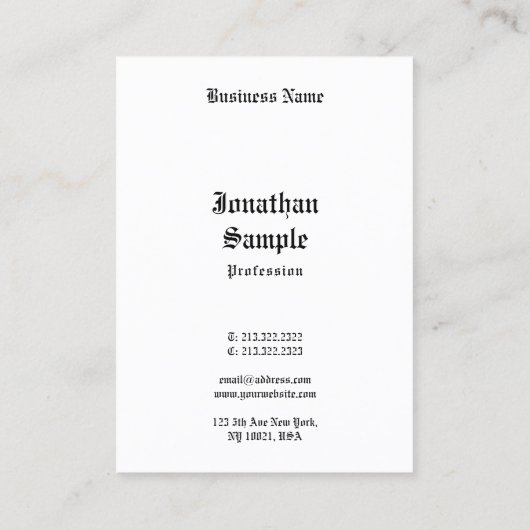 Retro Look Handgeschreven Script Zwart Wit Klassie Visitekaartje (Achterkant)