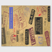 Retro look Postage and TravelStamps Wrapping Paper Cadeaupapier (Vlak)