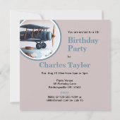 RETRO LOOK VLIEGTUIG THEMA VERJAARDAGSTAART KAART (Achterkant)