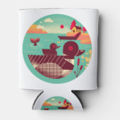 Retro Loon Bird uit 1950 op een meer Blikjeskoeler (Voorkant)