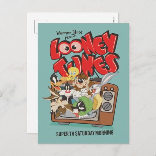 Retro LOONEY TUNES™ brandt op tv Briefkaart (Voorkant / Achterkant)