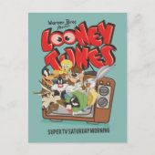 Retro LOONEY TUNES™ brandt op tv Briefkaart (Voorkant)