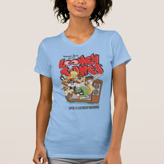 Retro LOONEY TUNES™ brandt op tv T-shirt (Voorkant)