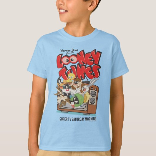 Retro LOONEY TUNES™ brandt op tv T-shirt (Voorkant)